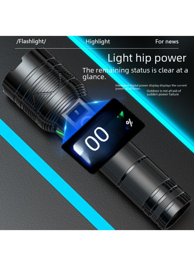 Generic - Digital Display High-power Led Flashlight Outdoor Portable Zoomable Rechargeable Hand Torch-Product Specifications:A06A Bare Lamp Gift Box 1*26650 5000mah Lithium Battery Data Line (on Behalf Of The Special Shooting Link) - Image 1