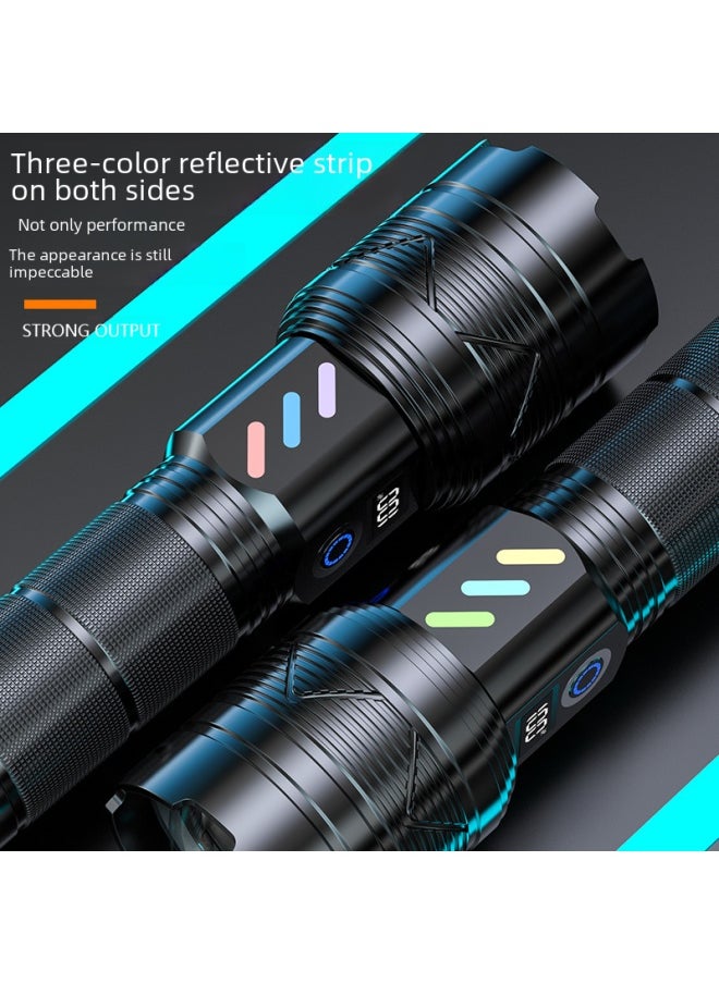 Generic - Digital Display High-power Led Flashlight Outdoor Portable Zoomable Rechargeable Hand Torch-Product Specifications:A06A Bare Lamp Gift Box 1*26650 5000mah Lithium Battery Data Line (on Behalf Of The Special Shooting Link) - Image 1