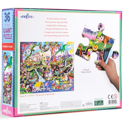 eeBoo 36 Piece Giant Floor Puzzle Fairies Tales Childrens Puzzle Fantasy Themed Large Pieces for Small Hands to Develop Motor Skills - Image 5