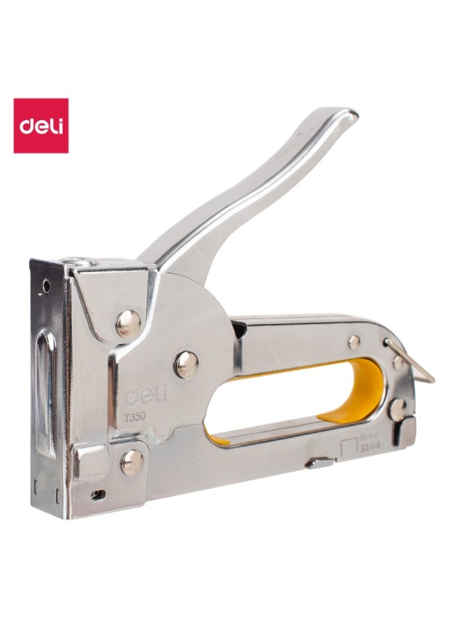 Deli Deli ET35011 Metal Tacker – Silver, Tack Up to 8mm, Handle Lock for Safety, Back Loading, Durable All-Metal Design  - Image 1