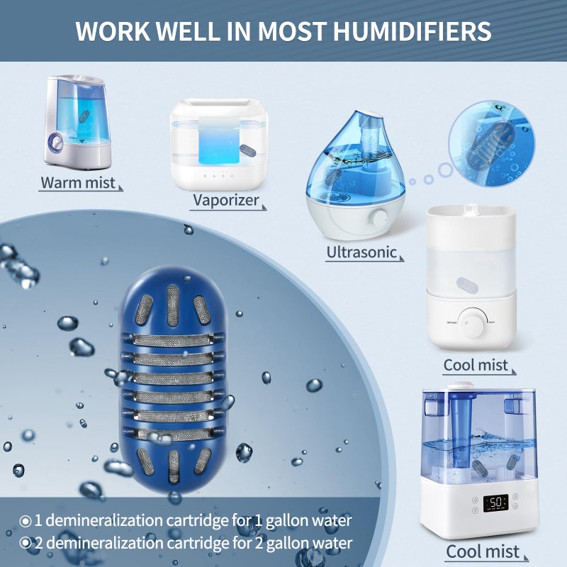 SOMEWAYTOP Demineralization Cartridge for Humidifier Compatible with HoMedics Total-Comfort Ultrasonic Humidifier: 20- Pack Demineralizer Tablets Filter Replacement for Water Decalcification, Remove Odor - Image 3