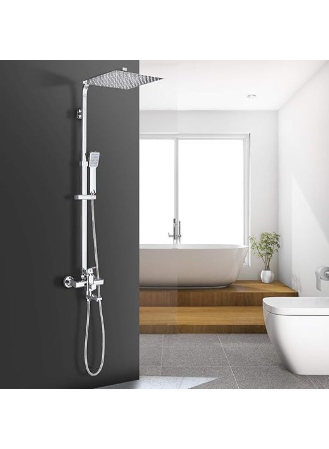 واي دي نظام دش مطري YD، طقم دش مثبت على الحائط للحمام مع صنبور خلاط يدوي، دش علوي مربع، طقم دش عصري للحمام - Image 4