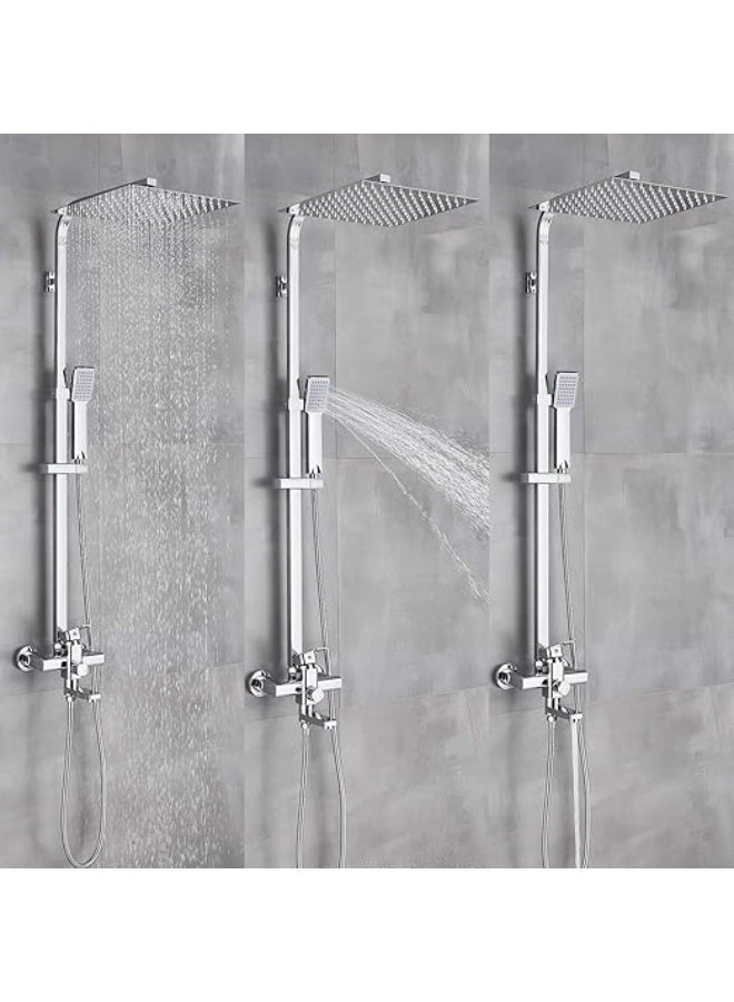 واي دي نظام دش مطري YD، طقم دش مثبت على الحائط للحمام مع صنبور خلاط يدوي، دش علوي مربع، طقم دش عصري للحمام - Image 2