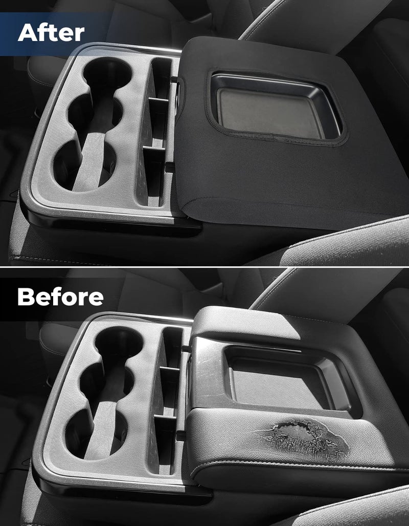 ISSYAUTO Center Console Cover Compatible with Silverado Sierra 2014 2015 2016 2017 2018 with 40/20/40 Jump Seat Console Neoprene Armrest Cover (fit Split Bench Seat Console ONLY) - Image 5