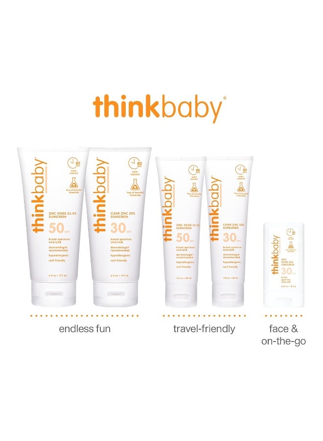 Thinkbaby SPF 50+ Baby Mineral Sunscreen – Safe, Natural Sunblock for Babies - Water Resistant Sun Cream – Broad Spectrum UVA/UVB Sun Protection – Vegan Baby Sunscreen Lotion, 6 Oz. - Image 5