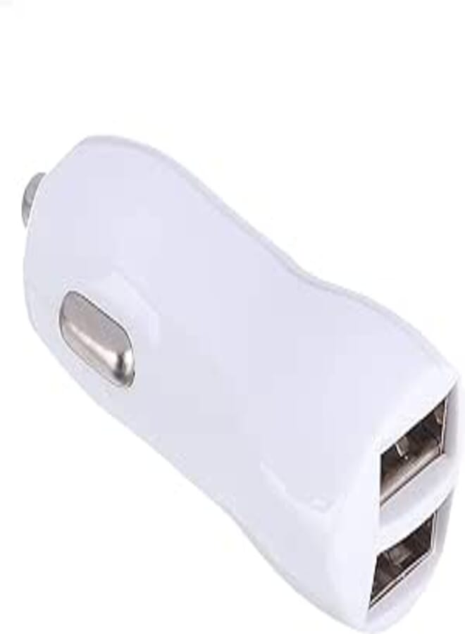 Ivon kx2112 Dual USB Port Car Charger with Cable for iPhone Phone - White