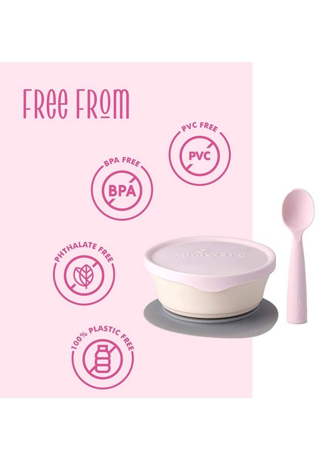 Miniware Miniware First Bites Baby Feeding Set with Baby Bowl, Detachable Suction Foot, and Baby Spoon - Eco-Friendly, BPA Free, Dishwasher Safe Baby Eating Essentials(Vanilla & Cotton Candy)  - Image 2