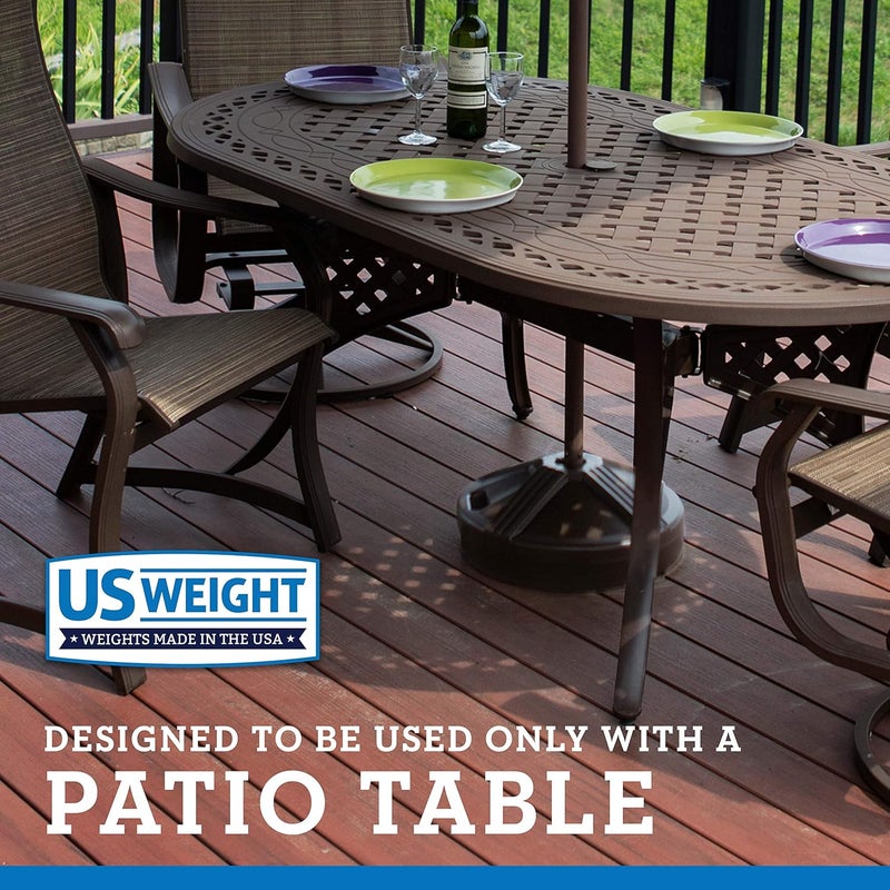 US Weight Durable 50 Pound Umbrella Base Designed to be Used with a Patio Table - Image 2