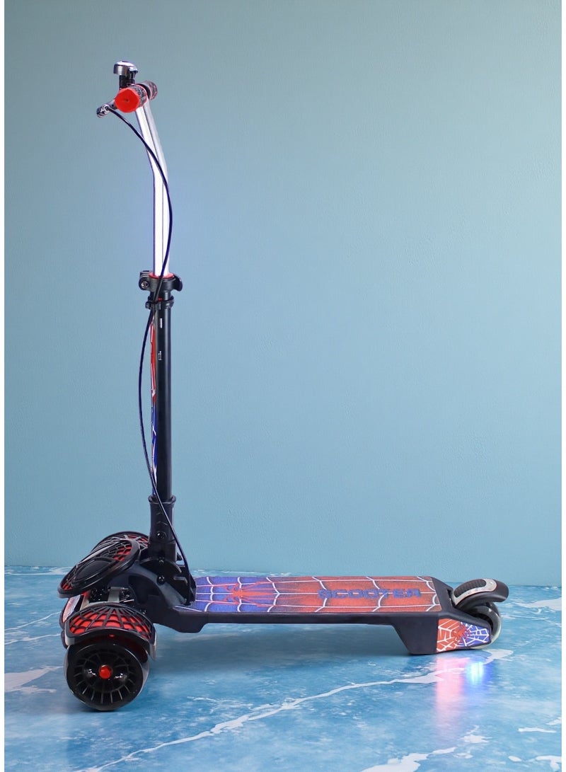 إيزي فيتشور سكوتر ركل قابل للطي من EASY FUTURE للأطفال من سن 3 إلى 8 سنوات: مقبض قابل لتعديل الارتفاع، عجلات LED، فرامل خلفية، فرامل مقبض وميزات موسيقى ممتعة - Image 1