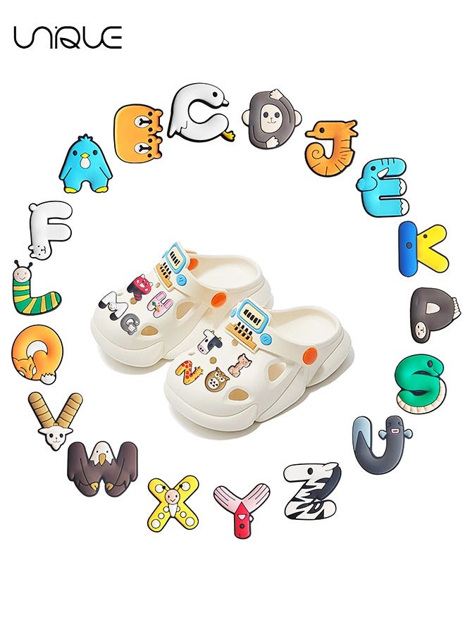 يونيك 26 جهاز كمبيوتر شخصى سلسلة الحروف الإنجليزية سحر الأحذية تمساح، الكرتون تمساح الملحقات للأحذية الديكور PVC سحر سوار معصمه للرجال النساء الاطفال حزب تفضل عيد ميلاد الأطفال مكافأة الهدايا - Image 3