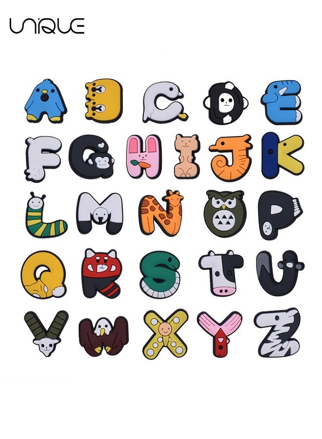 يونيك 26 جهاز كمبيوتر شخصى سلسلة الحروف الإنجليزية سحر الأحذية تمساح، الكرتون تمساح الملحقات للأحذية الديكور PVC سحر سوار معصمه للرجال النساء الاطفال حزب تفضل عيد ميلاد الأطفال مكافأة الهدايا - Image 2