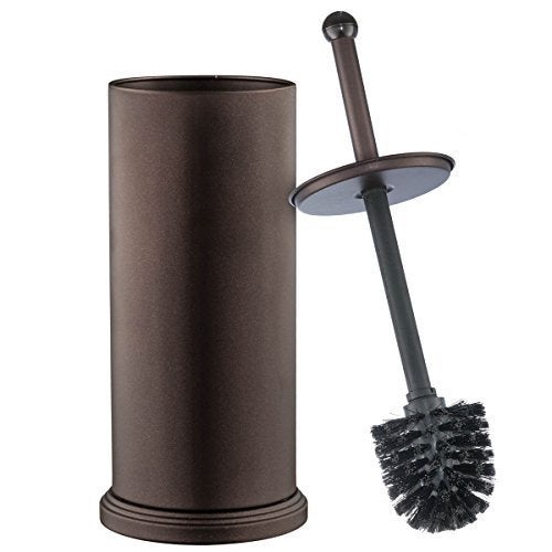 Homeit Toilet Bowl Brush and Holder Bronze Bathroom Accessories Covered Toilet Brush Compact Space Saving Deep Cleaning for Tall Toilet Bowl Great Scrubber Cleaner