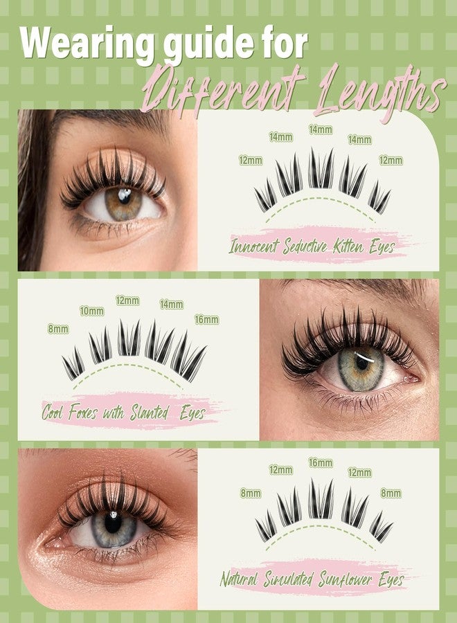كييو مجموعة رموش KEYYOU Fairy Ruby Lash Clusters Kit Manga Lash Extension Kit D Curl 108Pcs Eyelash Extension Kit Wispy Natural Invisible Band Kit with Waterproof DIY lash Extension Kit at Home(Ruby-D-8-18MIX) - Image 4