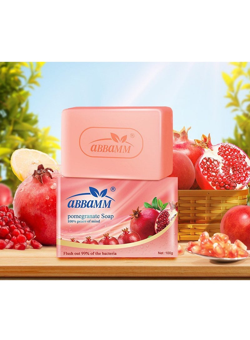 aBBaMM Pomegranate Soap Pomegranate Fresh,  Stronger Germ Protection & Hygiene, 12 Hour Freshness,Flush out 99%of the bacteria(Pack of 2) - Image 1