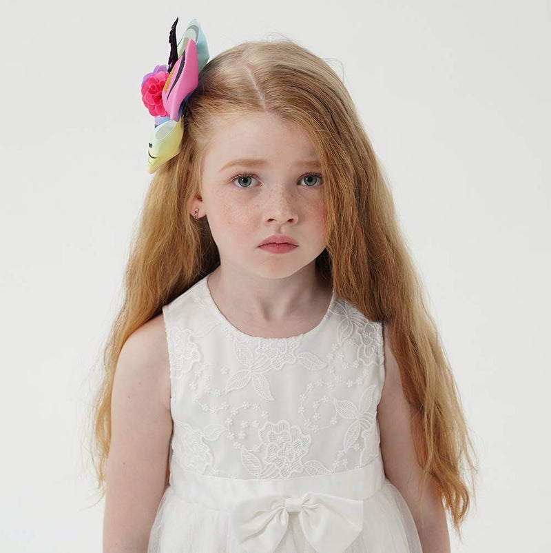 jollybows Girls Unicorn Hair Bows with Alligator Hair Clips Cheer Bows Hair Accessories for Kids Toddlers 6 Packs - Image 4