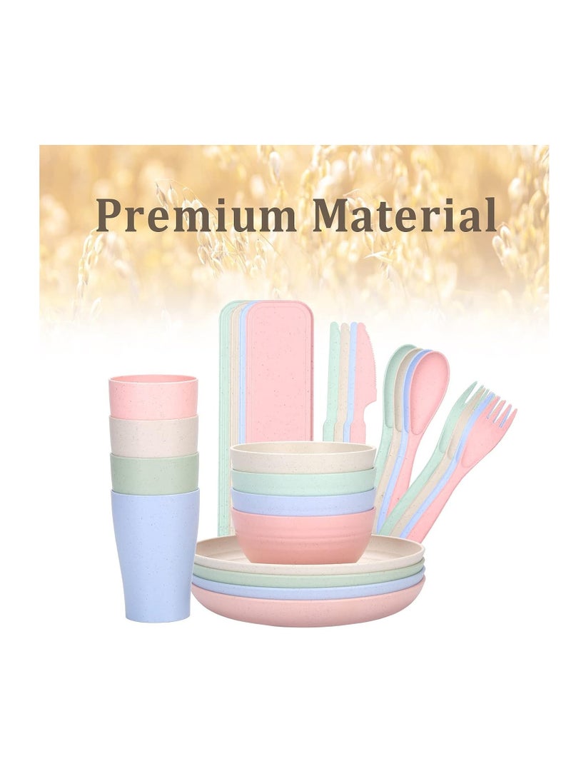 Barakah 28-Piece Unbreakable Plastic Dinnerware Set - Lightweight, Colorful, and Durable Dining Set for Camping, Picnics, and More - Image 4