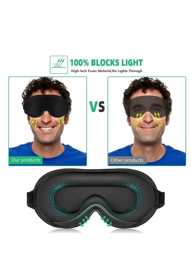 Soft Comfortable Light Blocking 3D Eye Cover 3D Sleep Mask with Adjustable Strap Suitable for Sleeping Relaxing or Traveling - Image 2