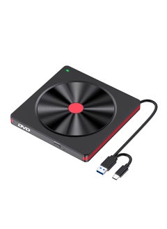 External DVD Drive USB 3.0 Type-C CD Burner, Portable CD DVD +/-RW Drive DVD Player USB 3.0 CD DVD RW Burner for All Version Laptop Desktop PC Windows 11/10/8/7/XP Apple Macbook Mac OS Linux