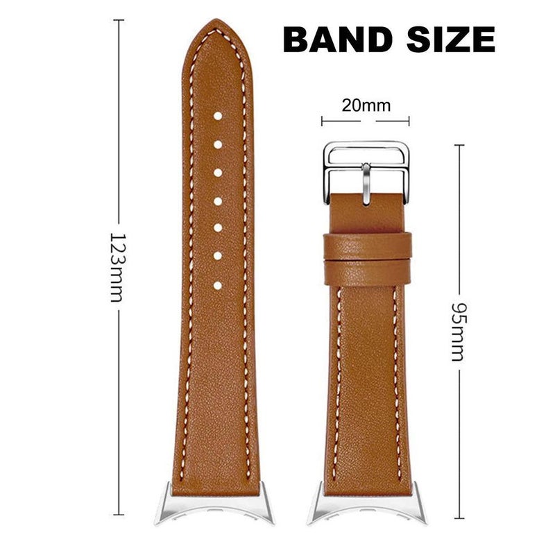 إيروريكس لساعة جوجل بيكسل 1 / 2 / 3 41 مم سوار ساعة أنيق من الجلد الأصلي (رمادي) - Image 5