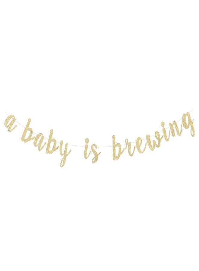 Giuffi A Baby is Brewing Banner Gender Reveal Party Diaper Party Decor Paper Garland - Gold - Image 2