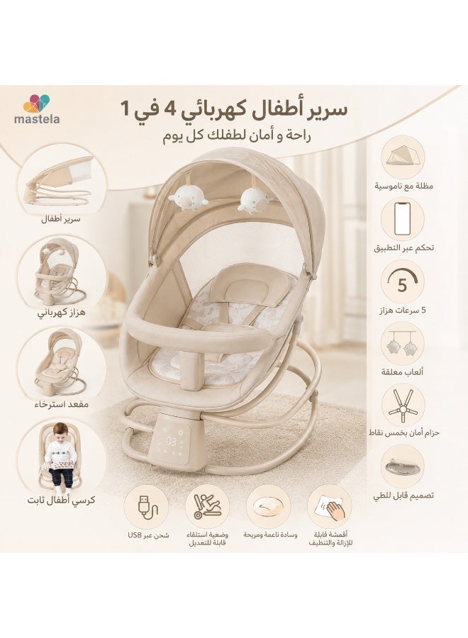Mastela 4-in-1 Deluxe Multi-Functional Electric Bassinet & Rocker - Image 2