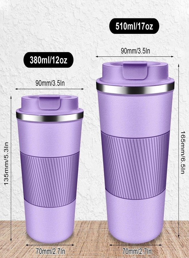 LCKDHM Insulated travel coffee cup with leak proof lid, insulated and reusable hot and cold beverage gifts No handle for men and women Multiple sizes and colors (Purple, 12 oz) - Image 5