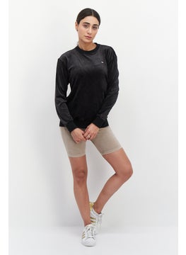 adidas Originals Women Sportswear Fit Round Neck Long Sleeve Outdoor Sweater, Black  - Image 3