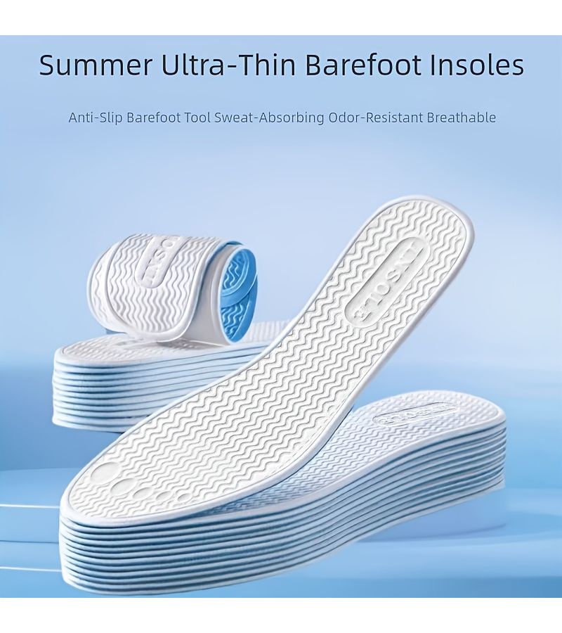 1 Pair Ice Feeling Breathable Insoles EU39-40 Soft High Rebound Unisex Summer - Image 2