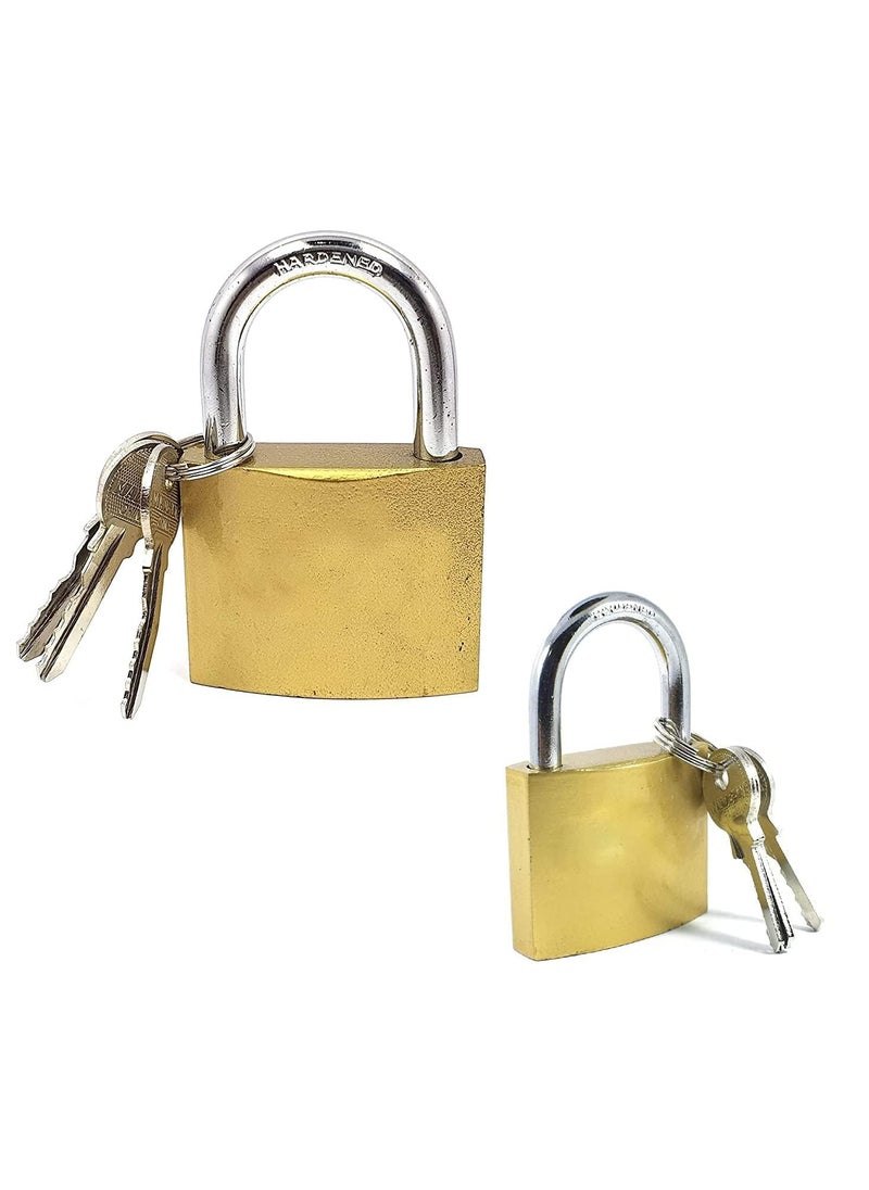 Lock Padlock with Keys 50 mm Strong Shackle for Home Door Room Shutters Gates Medium Security Pack of 2  - Image 1
