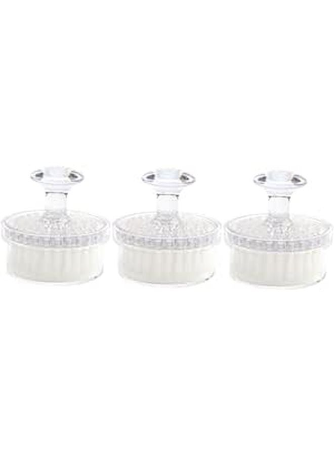 3 Pcs Manual Facial Brush Set With Transparent Covers Soft Bristles For Deep Cleansing Exfoliating And Pore Cleaning - Image 1