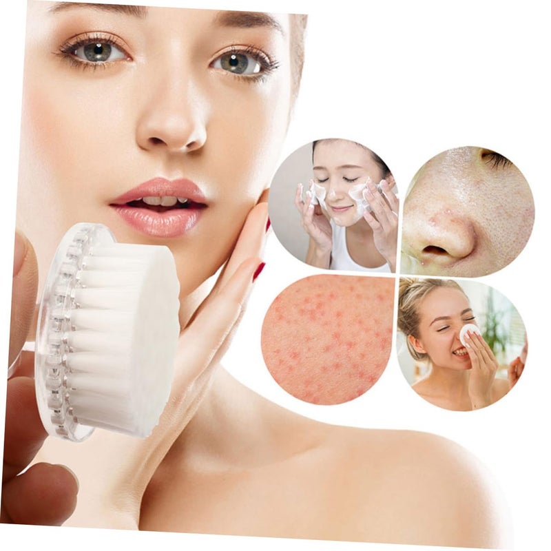 3 Pcs Manual Facial Brush Set With Transparent Covers Soft Bristles For Deep Cleansing Exfoliating And Pore Cleaning - Image 3