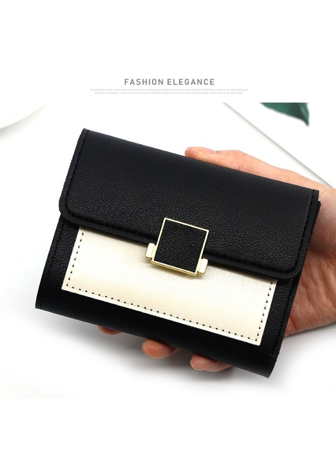 NIBEMINENT Mini Three-fold Women's Short Purse Purse Purse Coin Purse Storage Bag Card Bag Holding Bag Women's Purse Purse  - Image 4