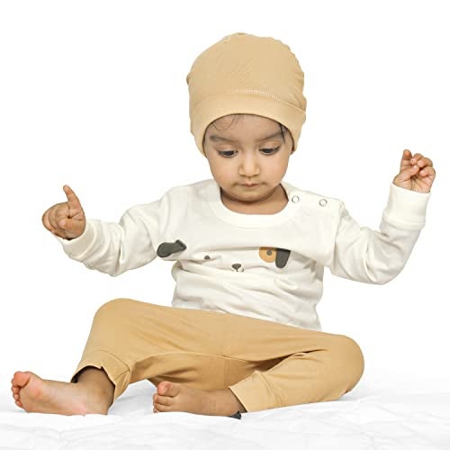ARIEL Cotton Clothing Sets for Boys & Girls - Unisex Clothing Sets Full Sleeve T-Shirt & Pant -Size(2-3_Years) -Style(White-Cap) - Image 5