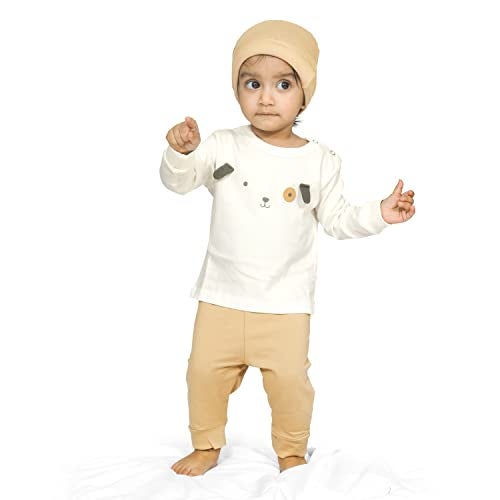 ARIEL Cotton Clothing Sets for Boys & Girls - Unisex Clothing Sets Full Sleeve T-Shirt & Pant -Size(2-3_Years) -Style(White-Cap) - Image 4