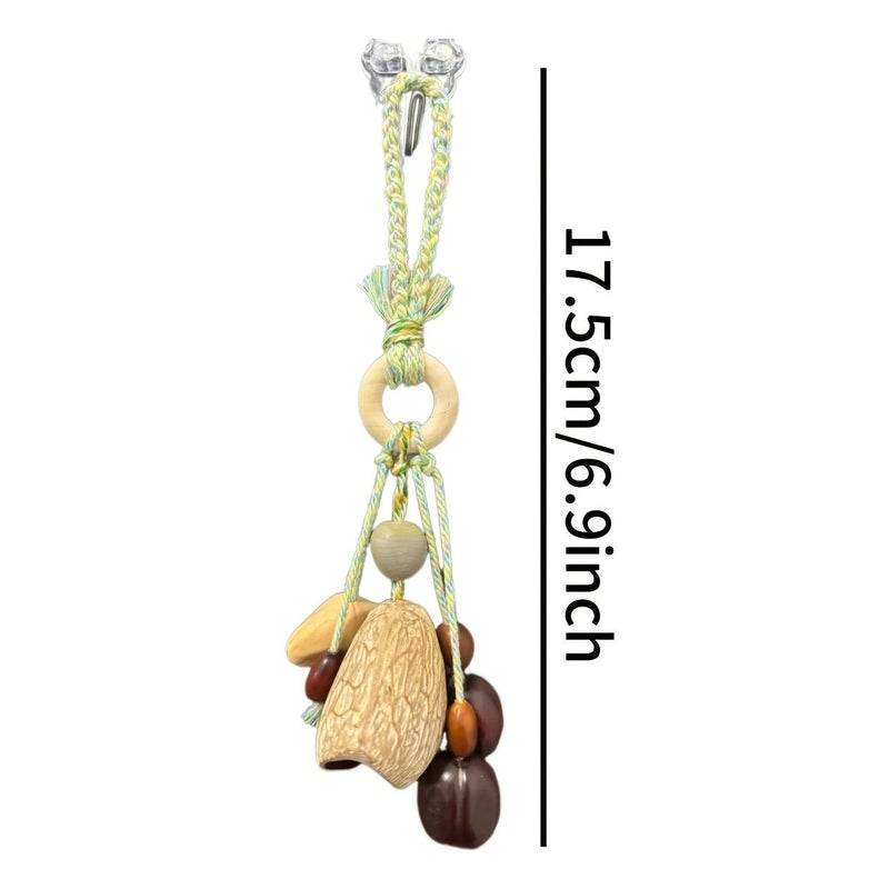 1pc Handmade Natural Wood Nut Shell Wind Chime Soothing White Noise for Home Travel Window Hanging Decor Backpack Accessory Relaxation Anxiety Relief - Image 2