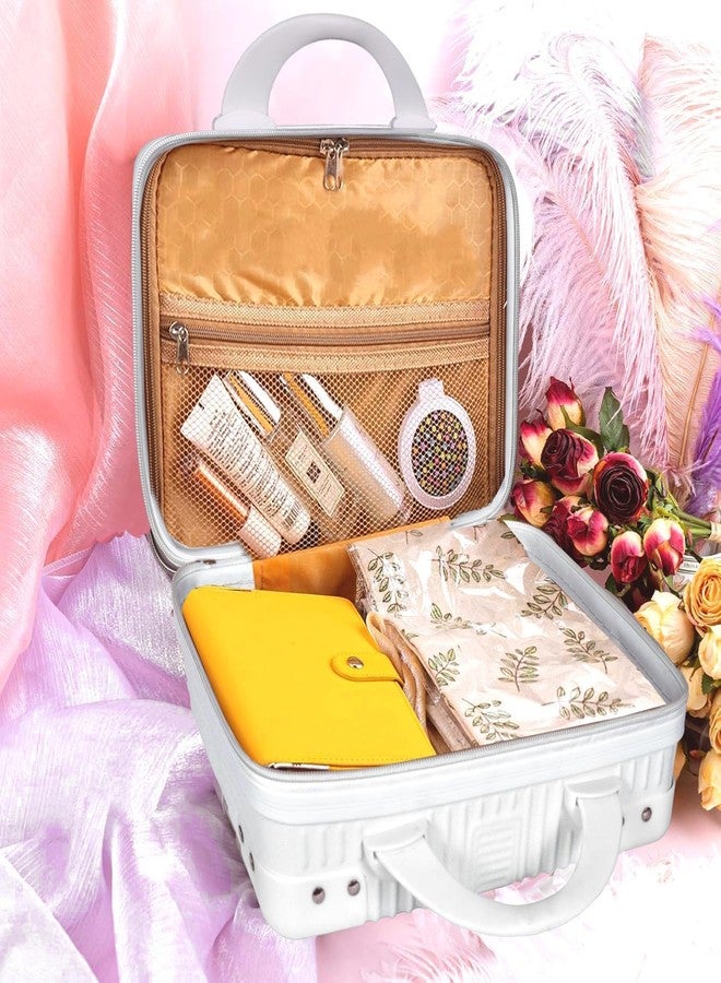 ShreeVoke Mini Suitcase for Makeup, Mini Hard Shell Travel Luggage, Women Portable Water Proof Carrying Suitcase, Pressure-Proof Makeup Carrying Case, Lightweight Bag - Image 2