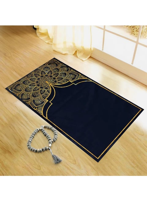 INtex Home Velvet Prayer rug - printed fabric padded with antislip layer -pattern Isalmic  design - 70 x 110 cm