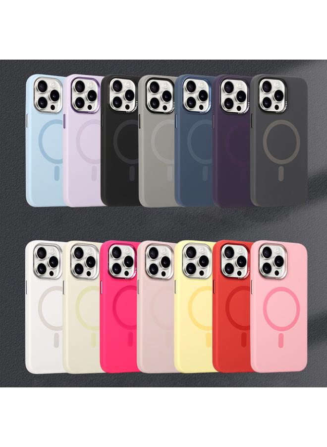 S-TOP Case For iPhone 15 Metal Lens Frame Liquid Silicone MagSafe Phone Case - Image 2