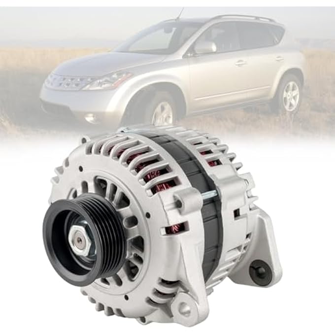 LONGKEES 13826 Alternator FIT 19952007 Nissan Maxima Murano & Infiniti I30 I35 110A 12V 6-Groove Pulley Replace OE# 23100-0L701, 23100-2Y900, LR111-0705 - Image 1