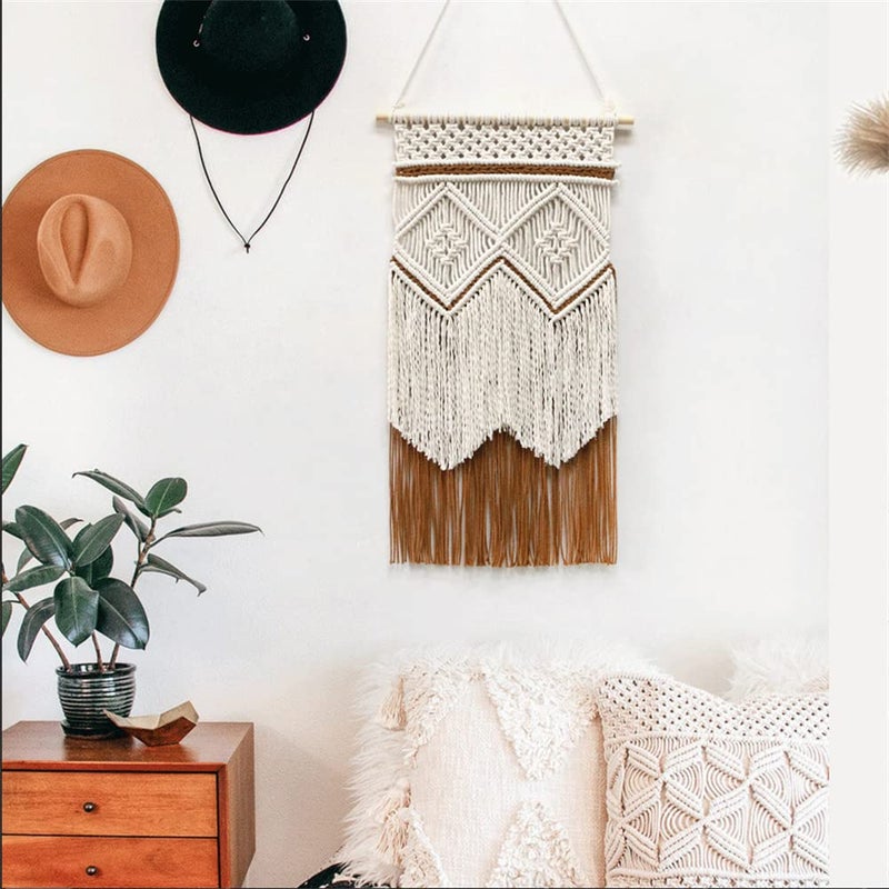 BMIDRUT Hanging Macrame Tapestry Dream Catchers Hand Woven Tapestries Boho Wall Art Decor Home Wall Decor Wall Pediment - Image 3