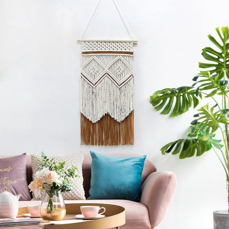 BMIDRUT Hanging Macrame Tapestry Dream Catchers Hand Woven Tapestries Boho Wall Art Decor Home Wall Decor Wall Pediment - Image 4