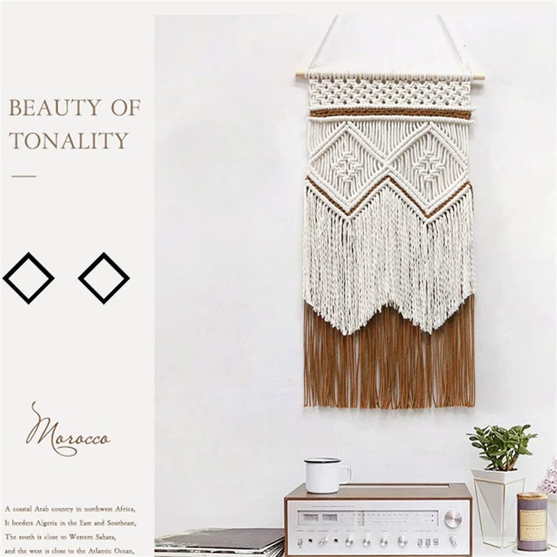 BMIDRUT Hanging Macrame Tapestry Dream Catchers Hand Woven Tapestries Boho Wall Art Decor Home Wall Decor Wall Pediment - Image 5