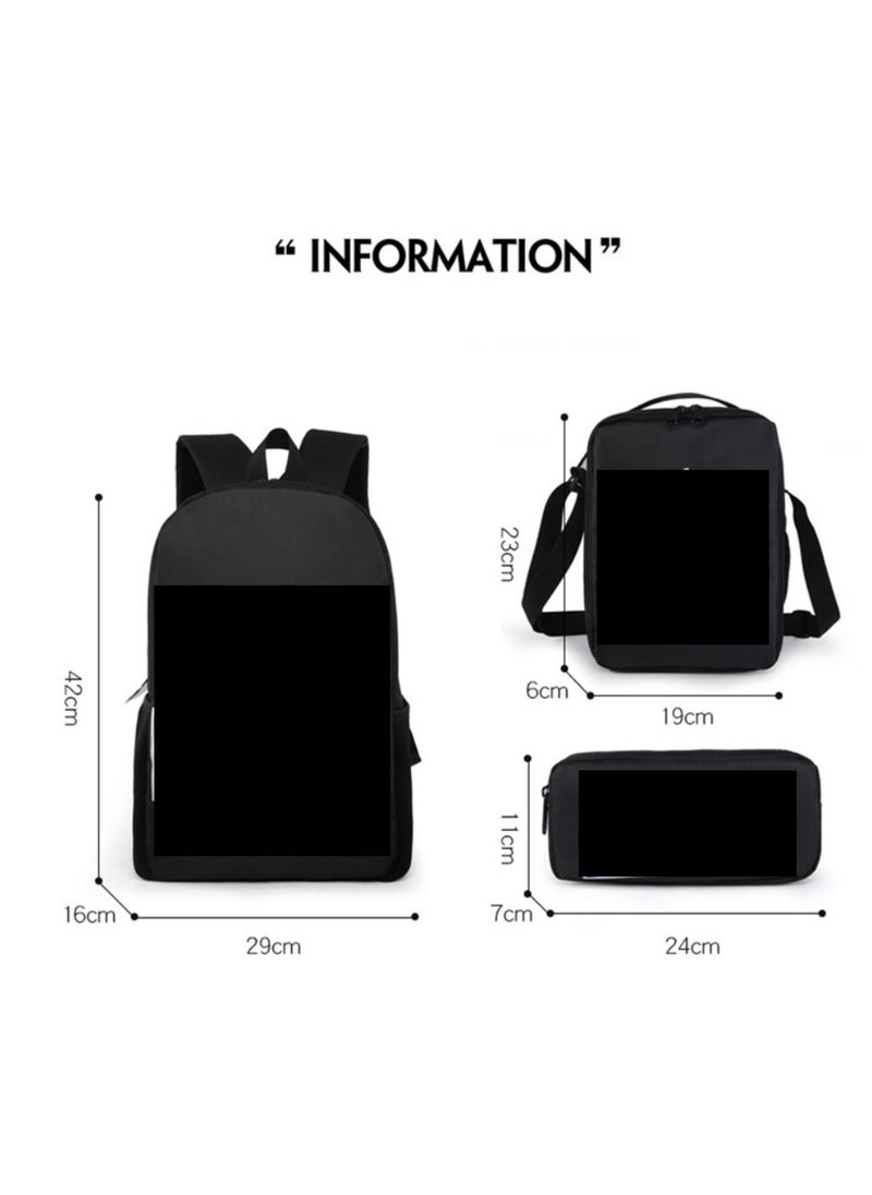 JURASSIC WORLD New Jurassic Park Dinosaur Three piece Set with Large Capacity Backpack, Student School Bag, Lunch Bag, Pen Bag  - Image 2