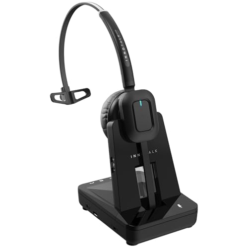 INNOTALK Wireless Headset Compatible with Poly Polycom VVX300, VVX310, VVX400, VVX410 and All VVX Models - Wireless Remote Answering Feature Desk Office Phone Call Center Headset(Explorer) - Image 1