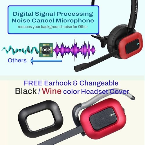 INNOTALK Wireless Headset Compatible with Poly Polycom VVX300, VVX310, VVX400, VVX410 and All VVX Models - Wireless Remote Answering Feature Desk Office Phone Call Center Headset(Explorer) - Image 3