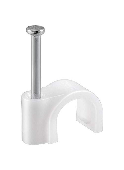 CARE 'N' TOUCH CARE N TOUCH PVC Wire Fastener Circle Cable Clips with Metal Nails for Cable Management Cord Organizer White Pack of 100 5 mm  - Image 5