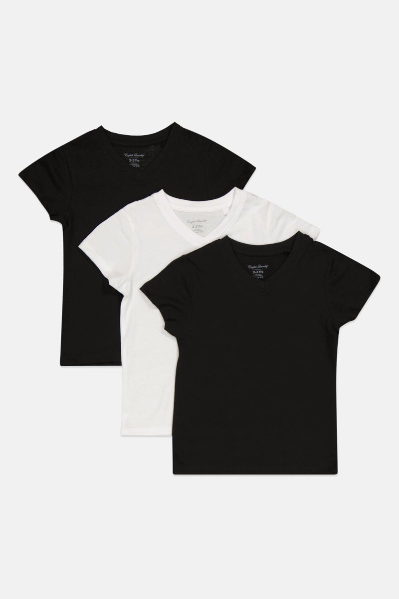 English Laundry Toddlers Boy 3 Pcs V-Neck Short Sleeves Solid T-Shirt, Multicolor - Image 1