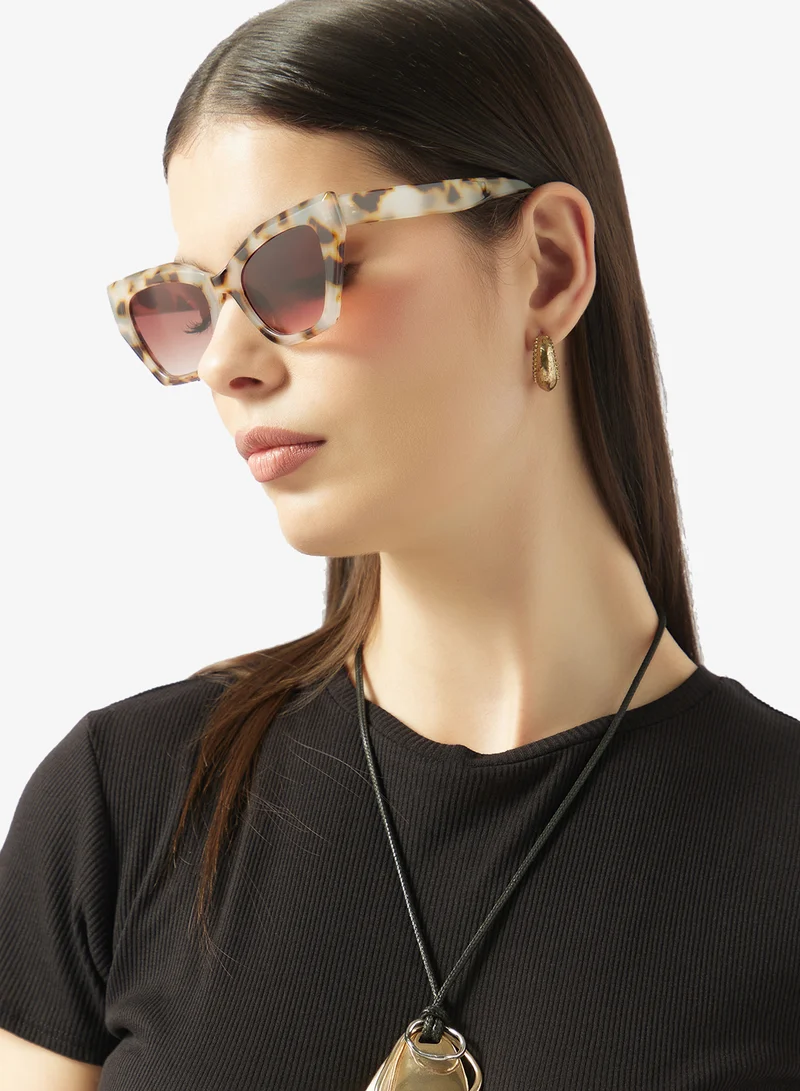 Ginger Brown Printed Square Sunglasses for Women | Best Price UAE
