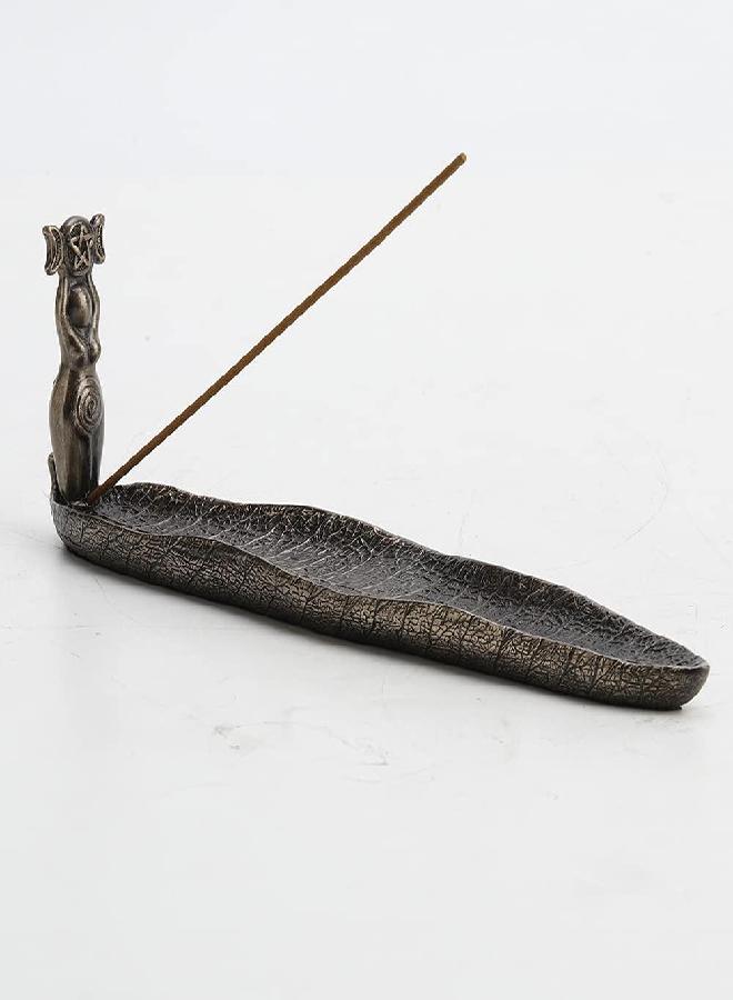 Veronese Design 9 5/8 Inch Long Triple Moon Spiral Goddess Wiccan Incense Holder Cold Cast Bronzed Resin Sculpture - Image 1