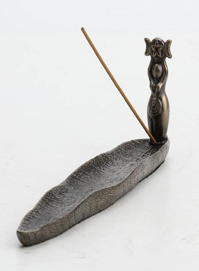 Veronese Design 9 5/8 Inch Long Triple Moon Spiral Goddess Wiccan Incense Holder Cold Cast Bronzed Resin Sculpture - Image 3